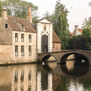 One of the many bridges in Bruges, Belgium