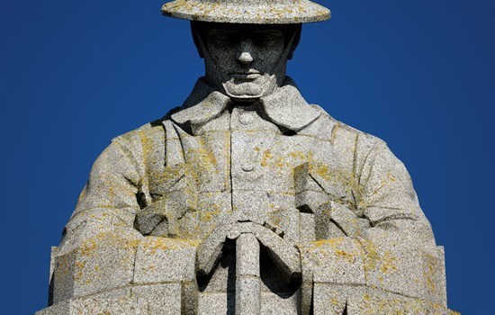 Statue of the Brooding Soldier in Saint-Julian, Langemark, Belgium